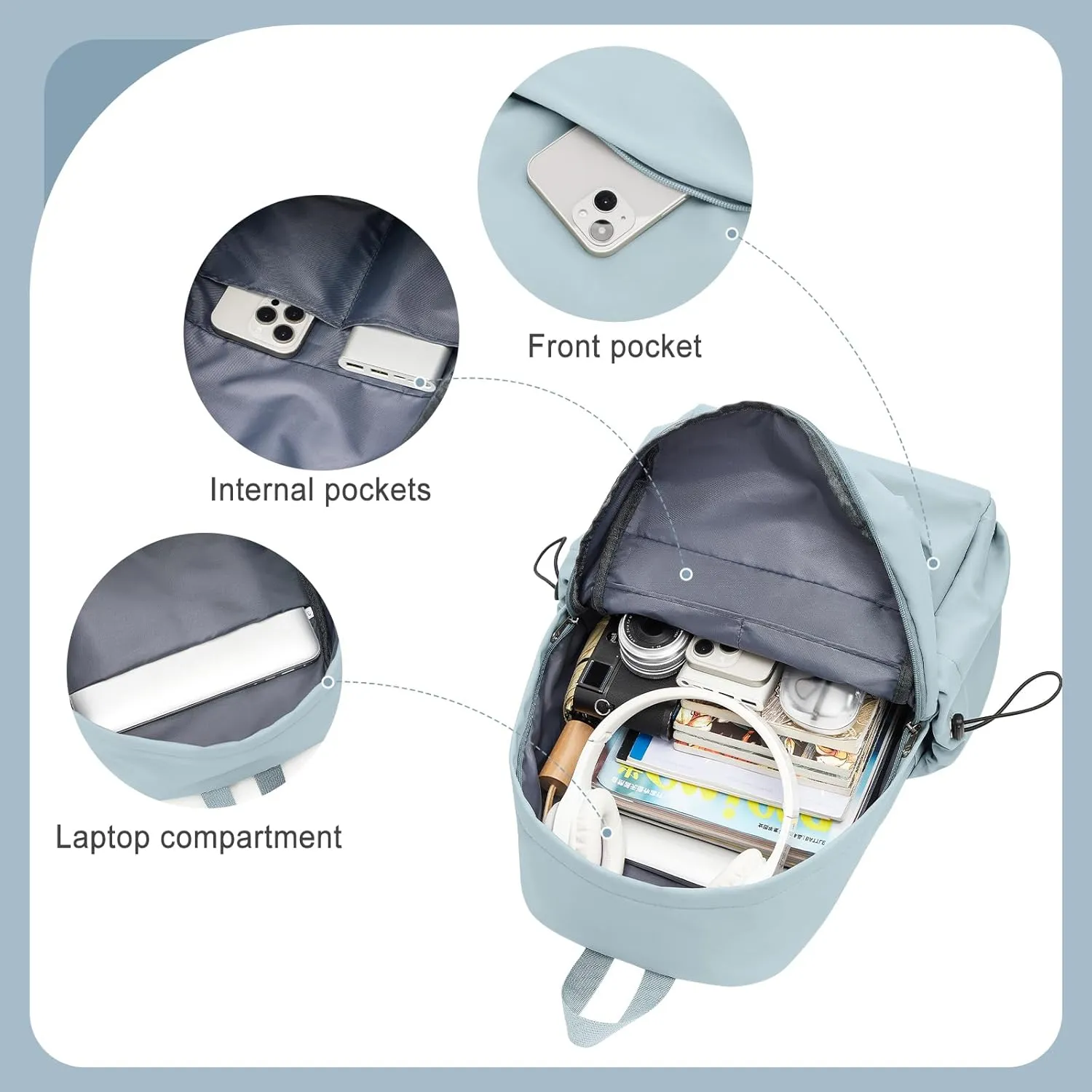 Backpacks For School Bag School Backpack For College Backpacks Bookbag For Women Waterproof Gym Backpack For Men Book Bags Small Simple Backpack Blue