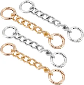 Beebeecraft 1 Box 4Pcs Metal Purse Chain Extender 4.13 Inches Long Alloy Gold Silver Shoulder Bag Strap Replacement Extension Chain Charms with Buckle for Clutch Mini Bag Handbag Supplies Accessories