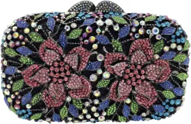 Boutique De FGG Flowers Women Crystal Clutch Purses Evening Minaudiere Bags Wedding Party Bridal Rhinestones Handbags,Mini