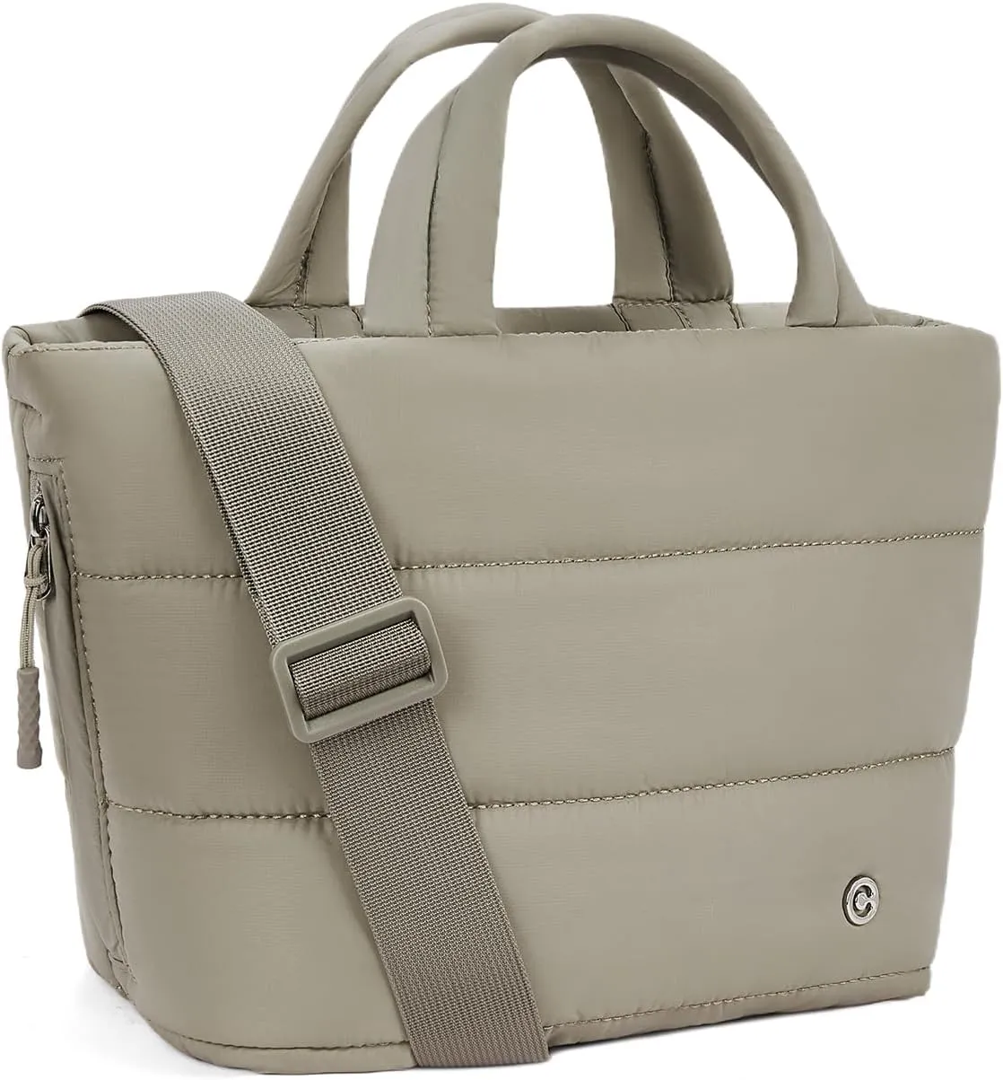 CHOLISS Small Puffer Tote Bag for Women - Quilted Crossbody Bags, Puffy Nylon Satchel Travel Handbags