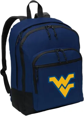 Classic West Virginia University Backpack Medium WVU Backpack Laptop Sleeve