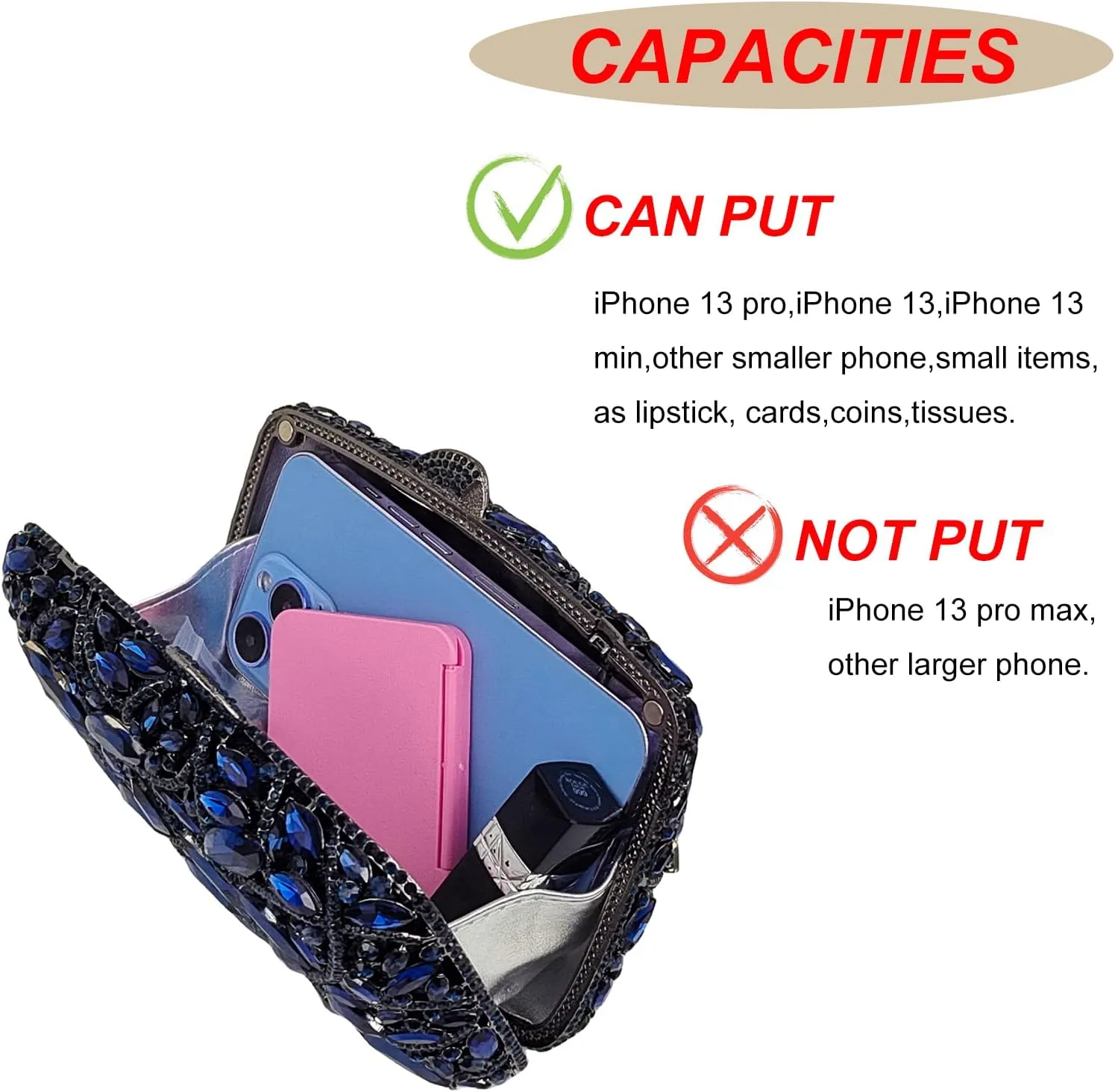 Colorful Crystal Clutch Box Handbag Women Sparkling Evening Bags for Wedding Party Prom Purse