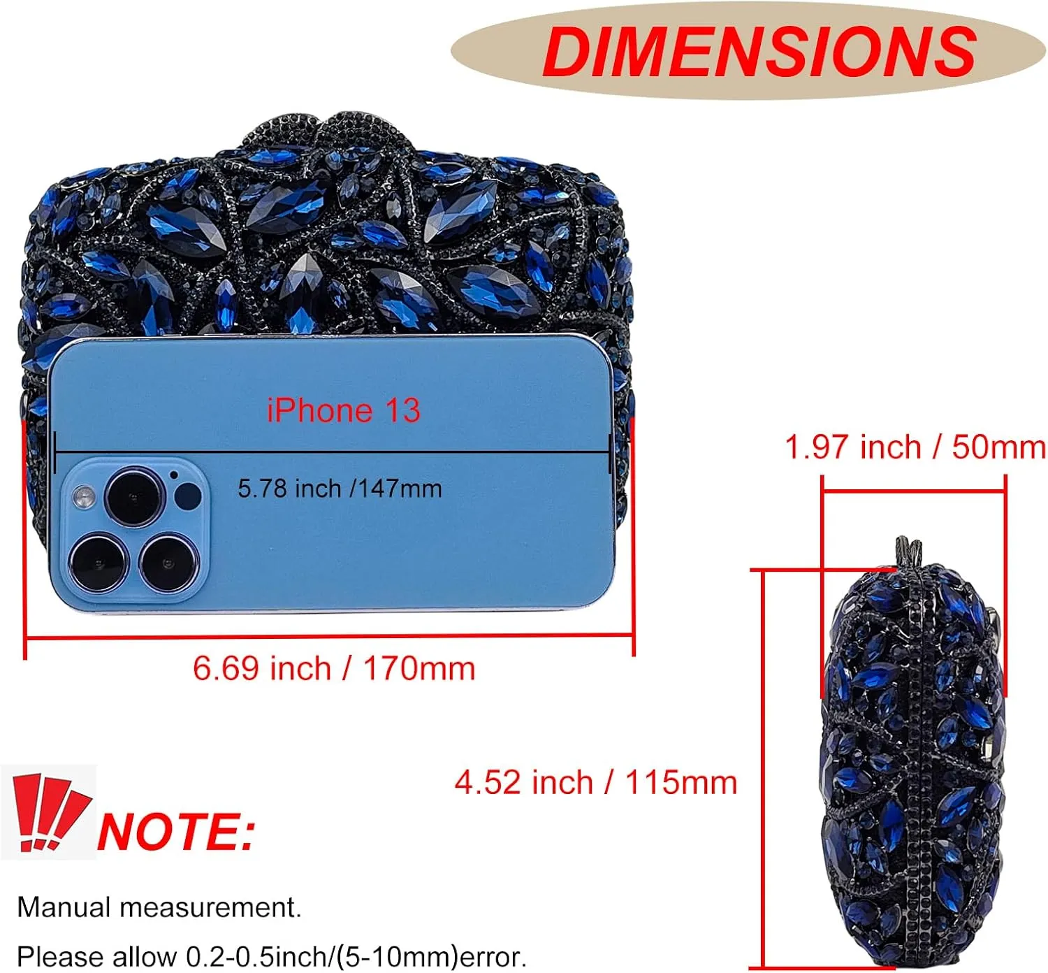 Colorful Crystal Clutch Box Handbag Women Sparkling Evening Bags for Wedding Party Prom Purse