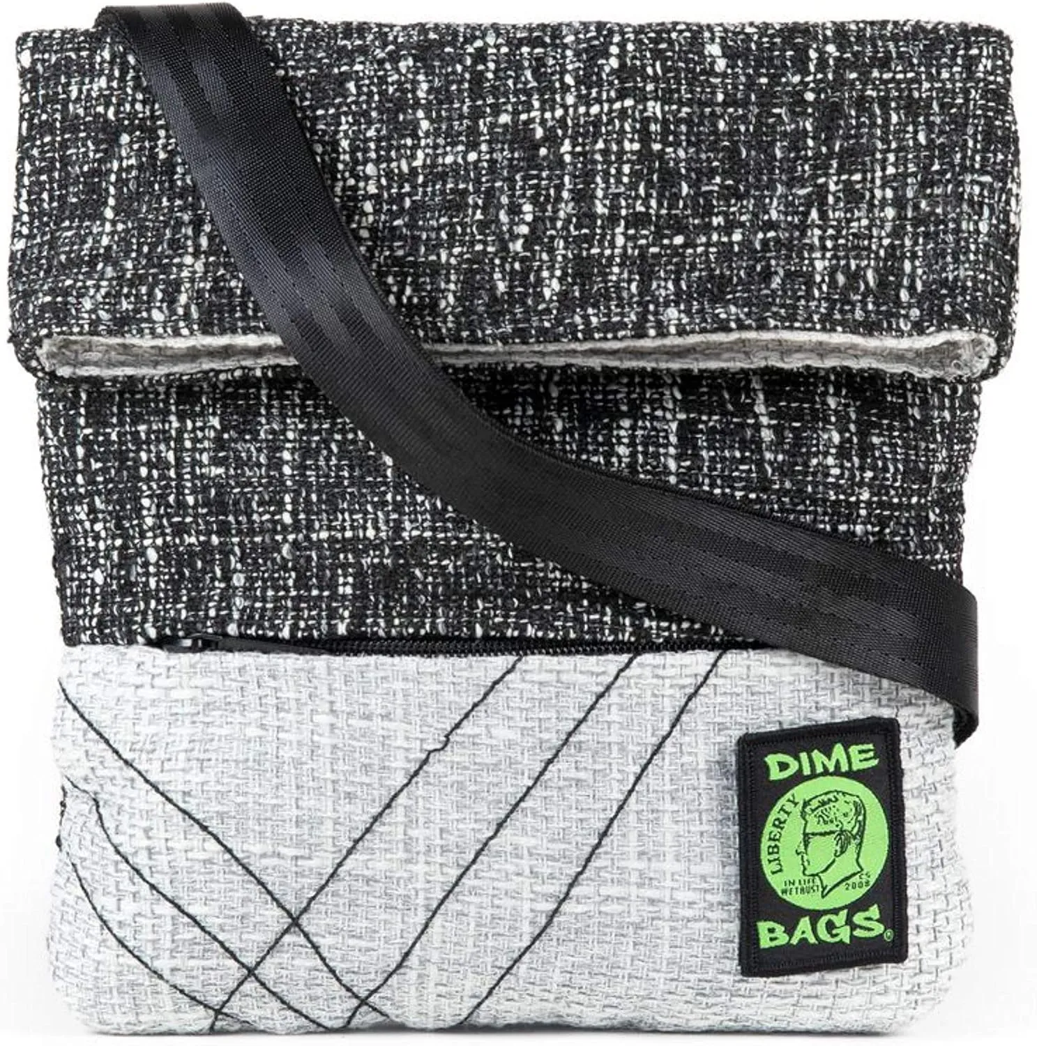 DIME BAGS Large Multi-Purpose Bag | Cross Body Hemp Purse with Adjustable Strap & Included