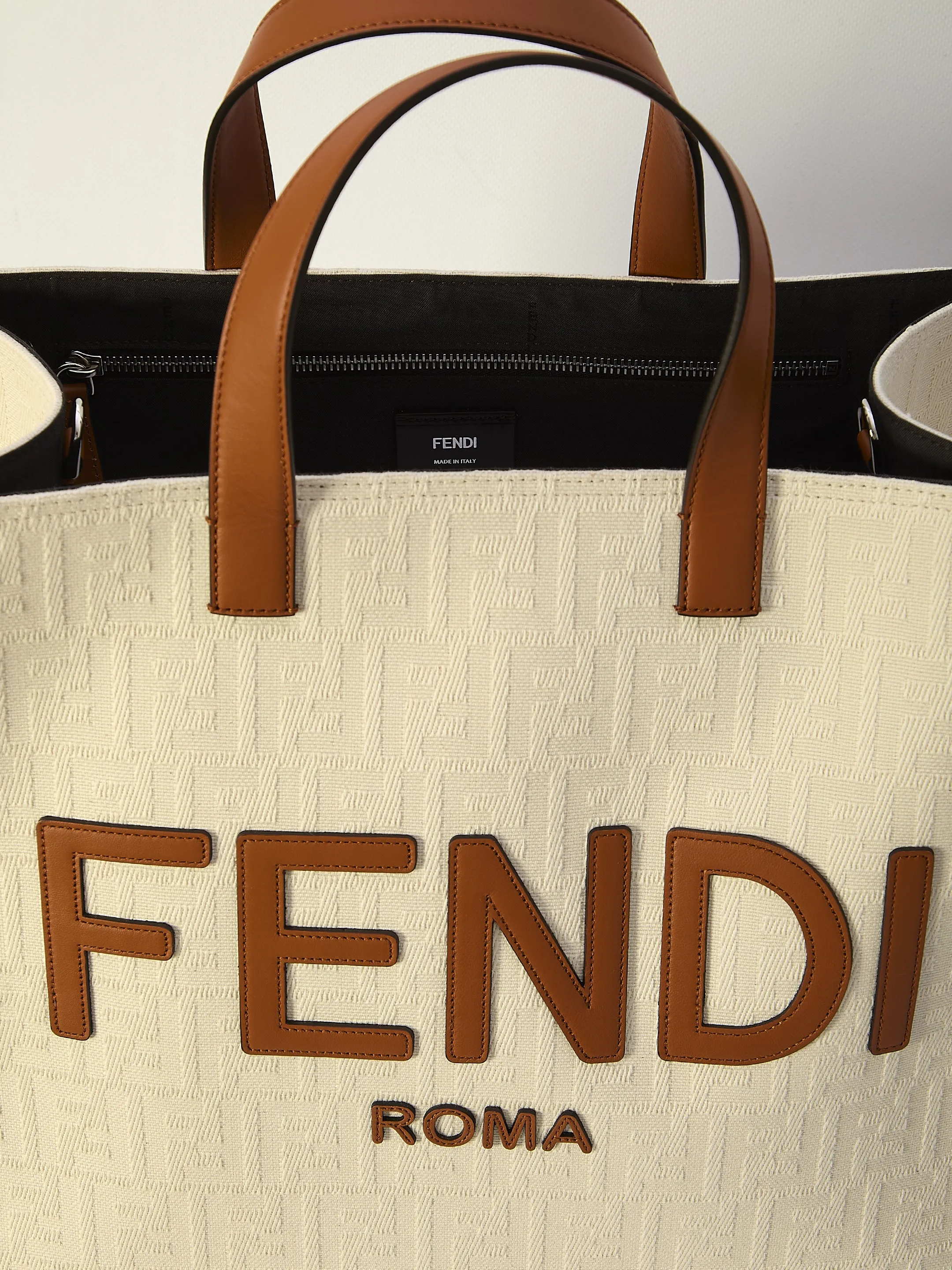 Fendi FF Shopper Bag in Cream