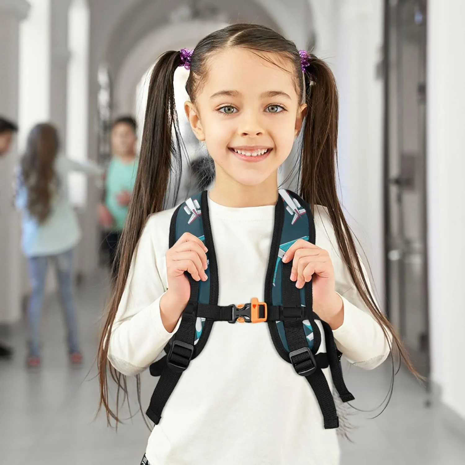 Fisyme Cartoon Airplanes Plane Toddler Backpack School Bag Kids Daypack for Kindergarten Preschool Nursery Girls Boys, S