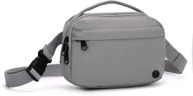 Funny Pack Belt Bag Small Crossbody Unisex for Workout Running Hiking Travel Gift Water Resistant Durable Soft Material multifunctional (Gray)