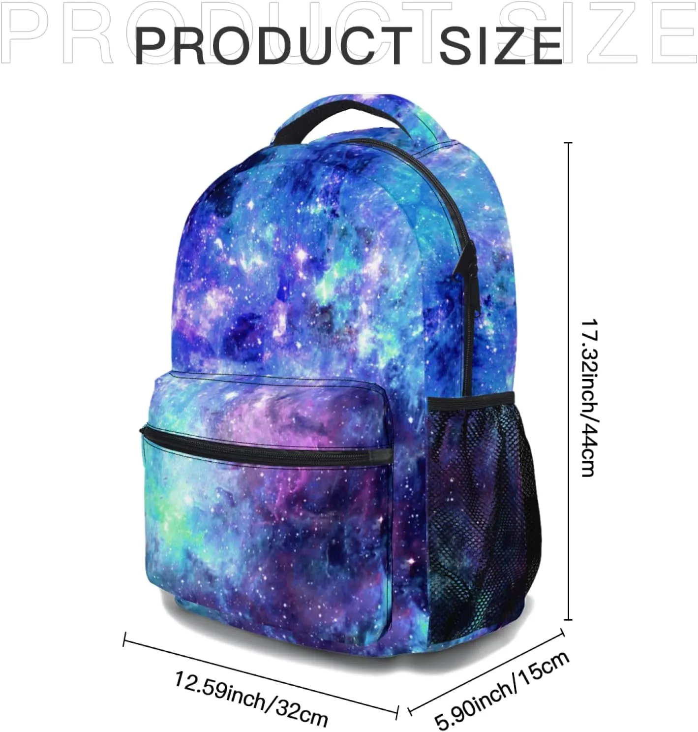 Galaxy Kids Backpack for Girls Boys Blue Purple Starry Sky Bookbag Universe Space Elementary Primary School Bag Lightweight Children Back Pack for Preschool Kindergarten