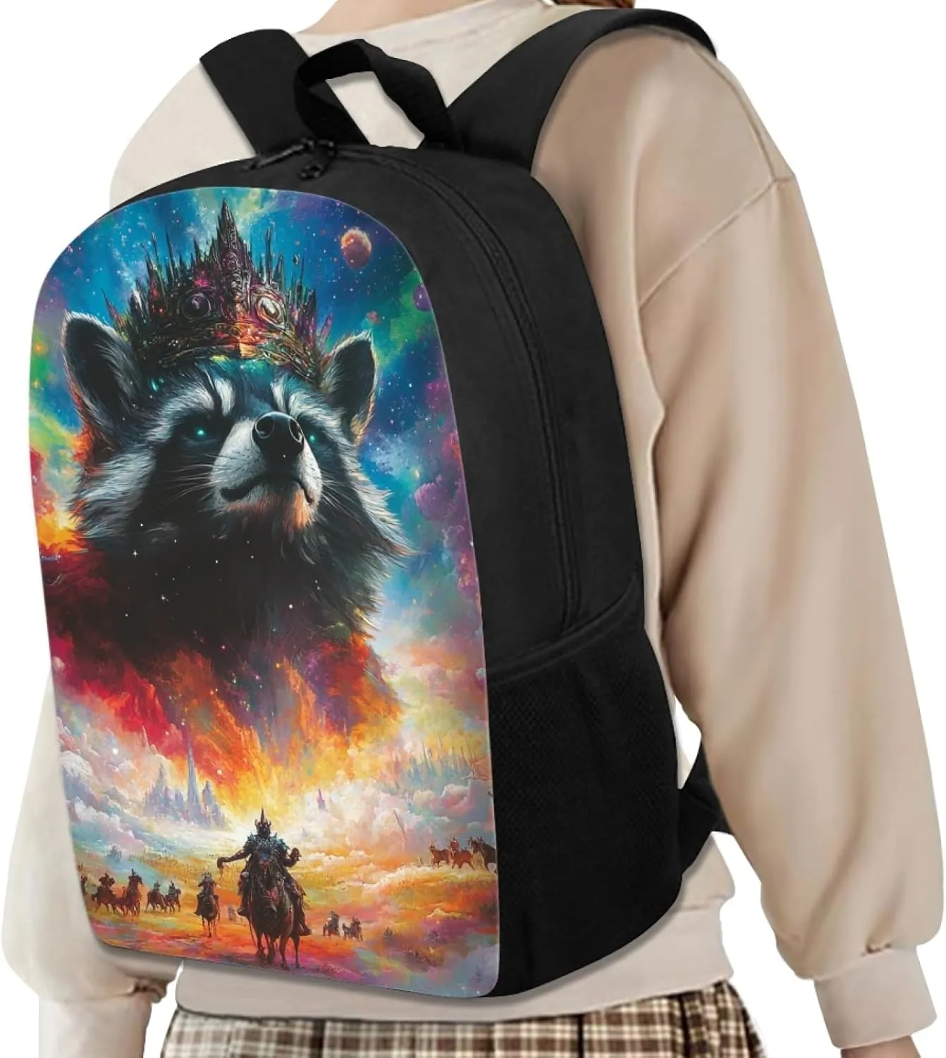 Hawapod Raccoon Bookbag For Preschool Kid Casual Laptop Backpack Student School Bag Boys Girls Travel School Backpack