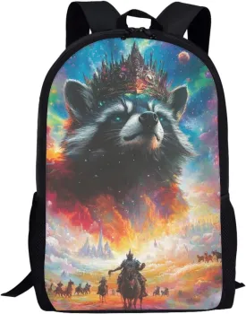Hawapod Raccoon Bookbag For Preschool Kid Casual Laptop Backpack Student School Bag Boys Girls Travel School Backpack