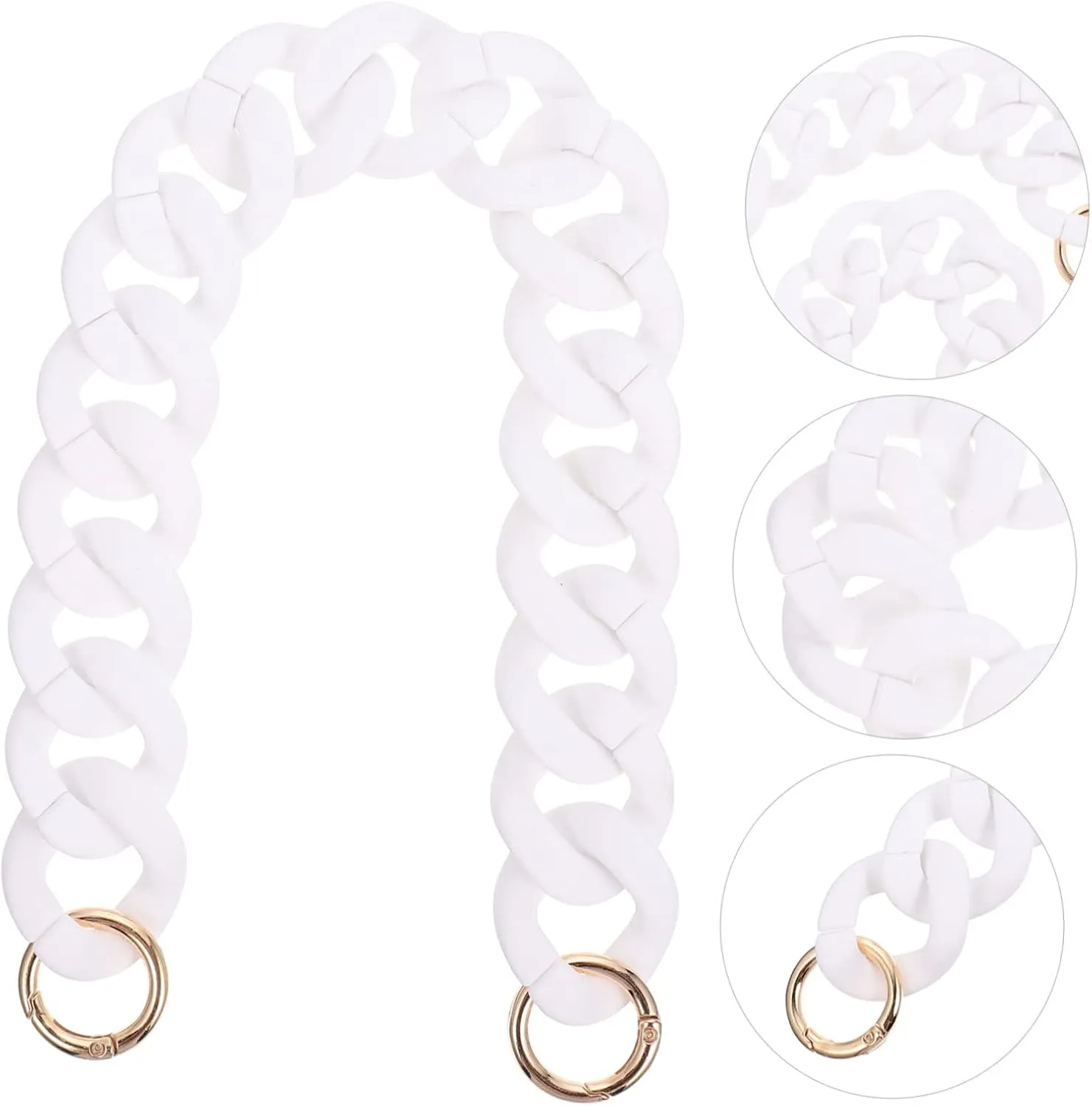 Homoyoyo Resin Chain Bag Purse Extender Chain Link Chain Strap for Purse Bag Extender Chain Links Purse Chain Strap Chain Purse Strap Bag Chain for Purse Chain Link White Plastic