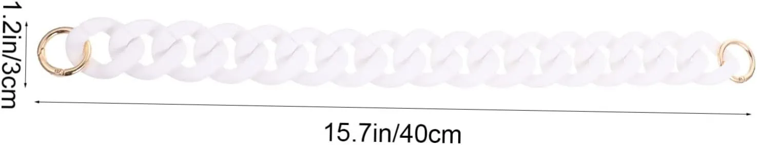 Homoyoyo Resin Chain Bag Purse Extender Chain Link Chain Strap for Purse Bag Extender Chain Links Purse Chain Strap Chain Purse Strap Bag Chain for Purse Chain Link White Plastic