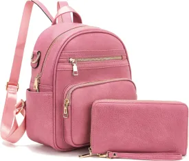 Idesort Small Backpack Purse for Women Girls Cute Backpacks Purse set with Wallet Convertible Shoulder bag