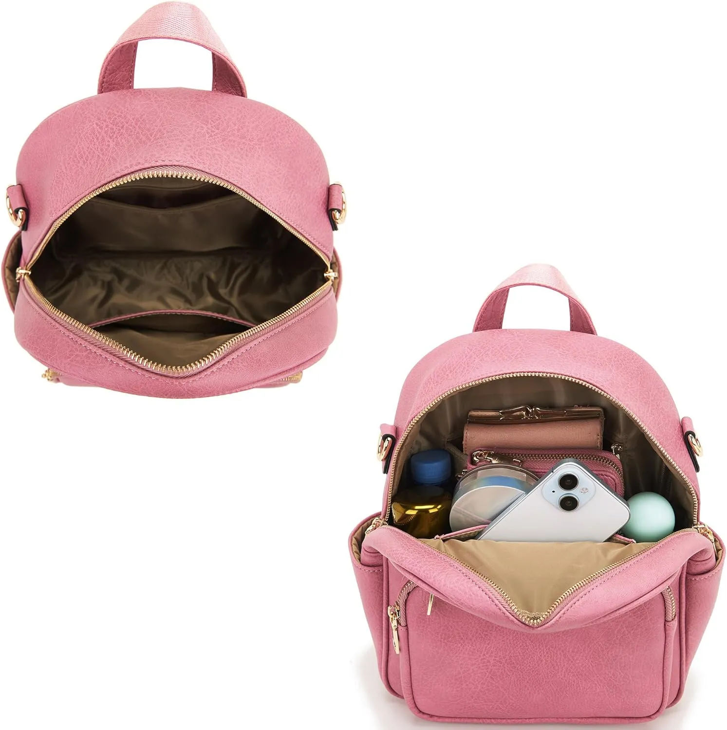 Idesort Small Backpack Purse for Women Girls Cute Backpacks Purse set with Wallet Convertible Shoulder bag
