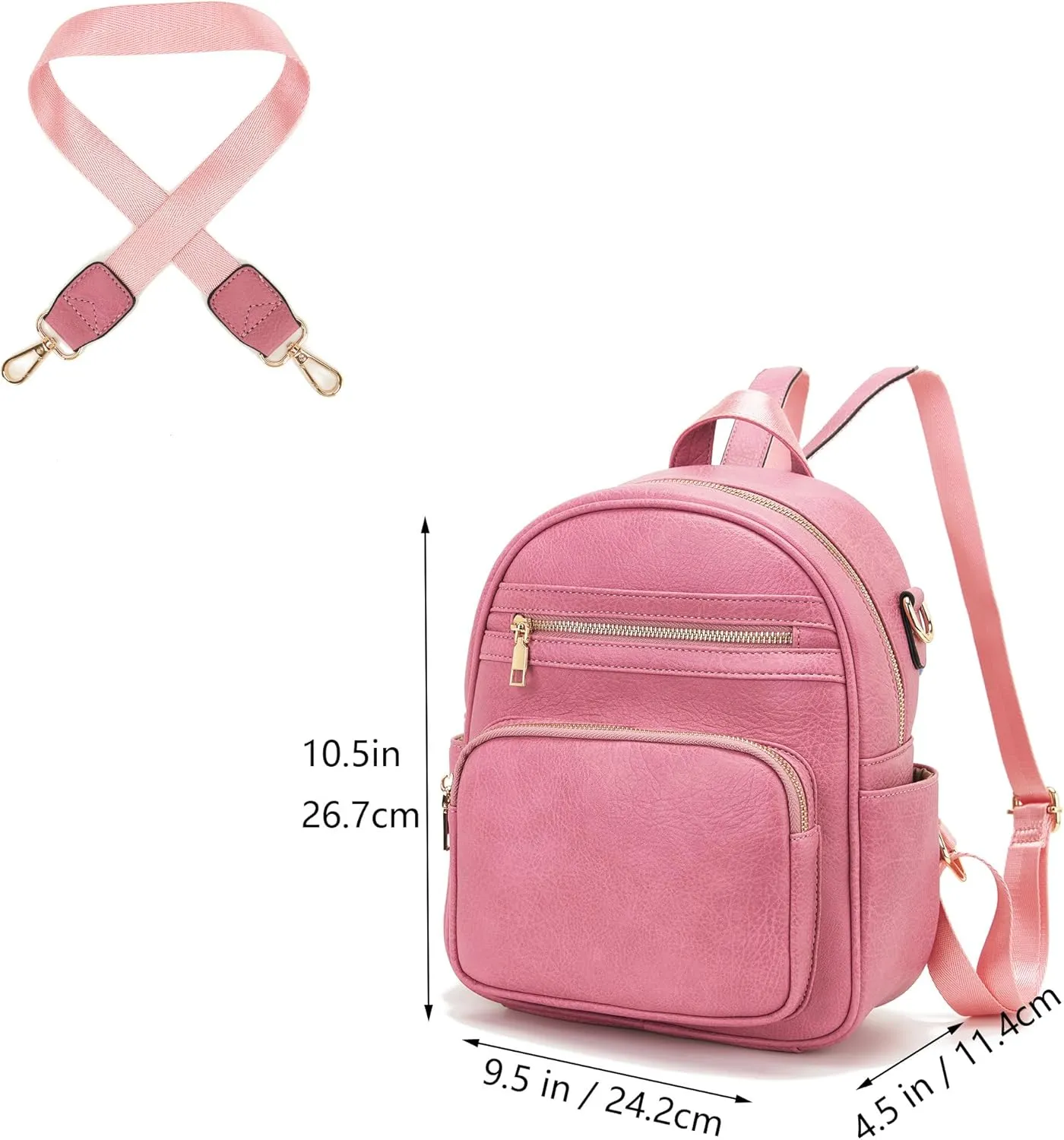 Idesort Small Backpack Purse for Women Girls Cute Backpacks Purse set with Wallet Convertible Shoulder bag