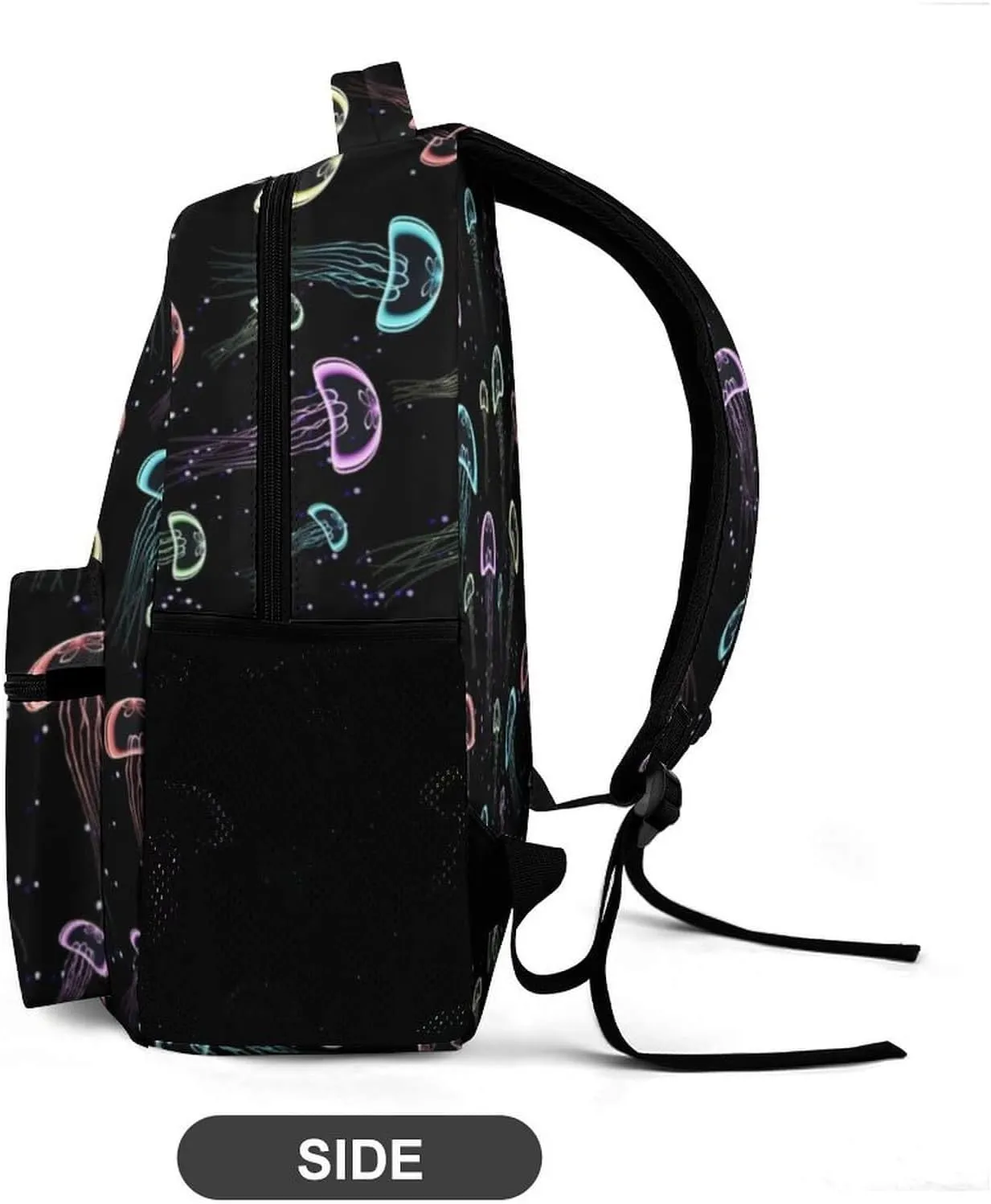 Jellyfish Backpack for Kids Girls Boys School, 16 Inches Cute Jellyfishes Theme Bookbag, Adjustable, Lightweight, Large Capacity, Colorful Daily Casual Backpacks