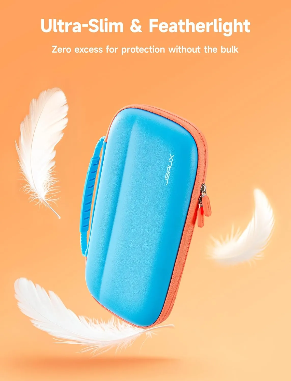 JSAUX Slim Carrying Case Compatible with Nintendo Switch 2 2025, Portable Switch 2 Case with 10 Game Slots, Protective Hard Shell for Travel and Storage, Blue