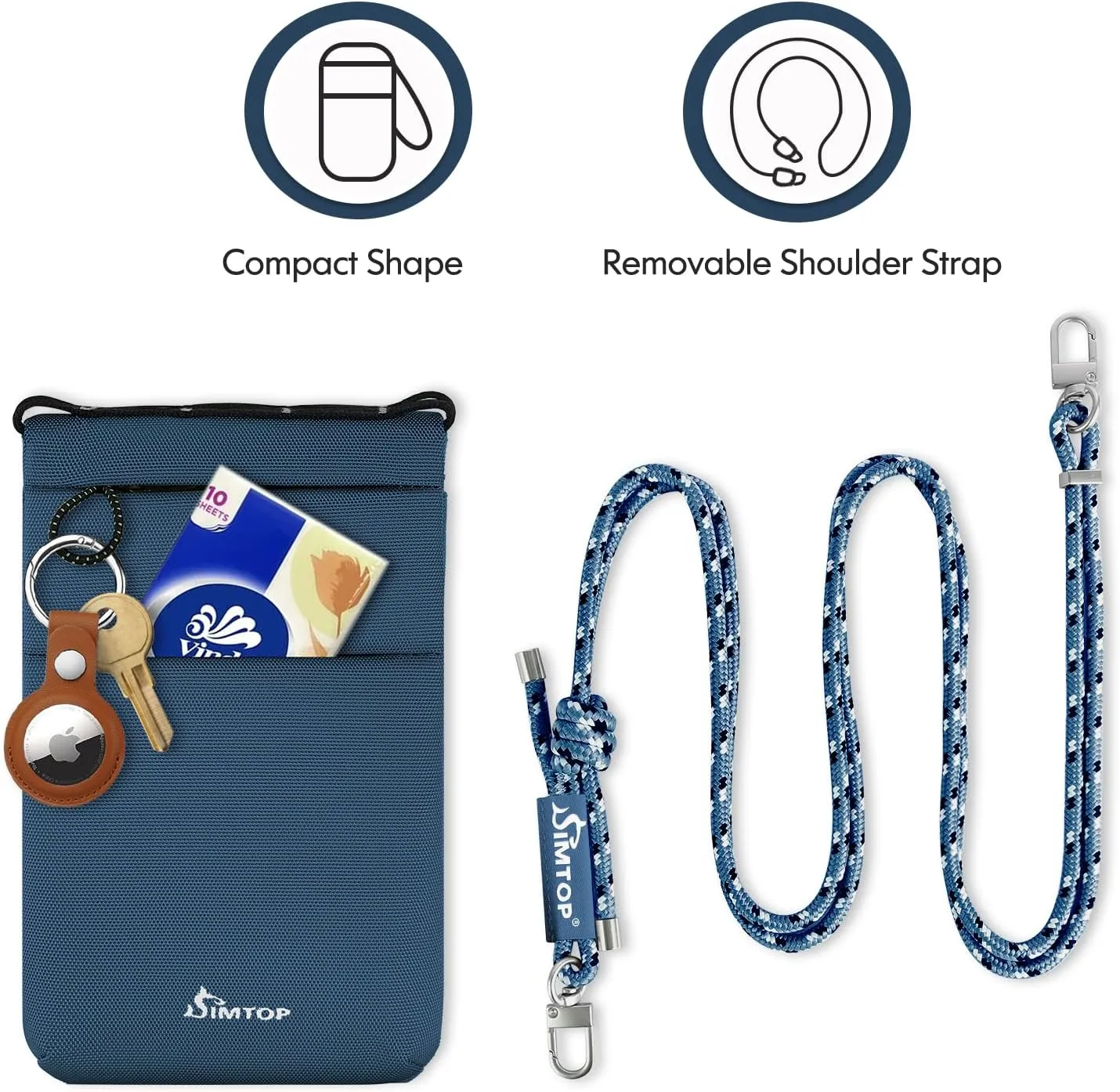 Mini Phone Purse Bag - Nylon Wallet & Crossbody Bags for Women with Adjustable Strap, Credit Card Slot, RFID & Waterproof