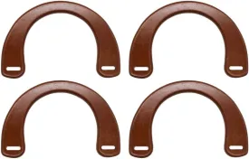 Model Worker 4PCS MDF U-Shaped Handles Replacement for Handmade Bag Handbags Purse Handles (Brown)