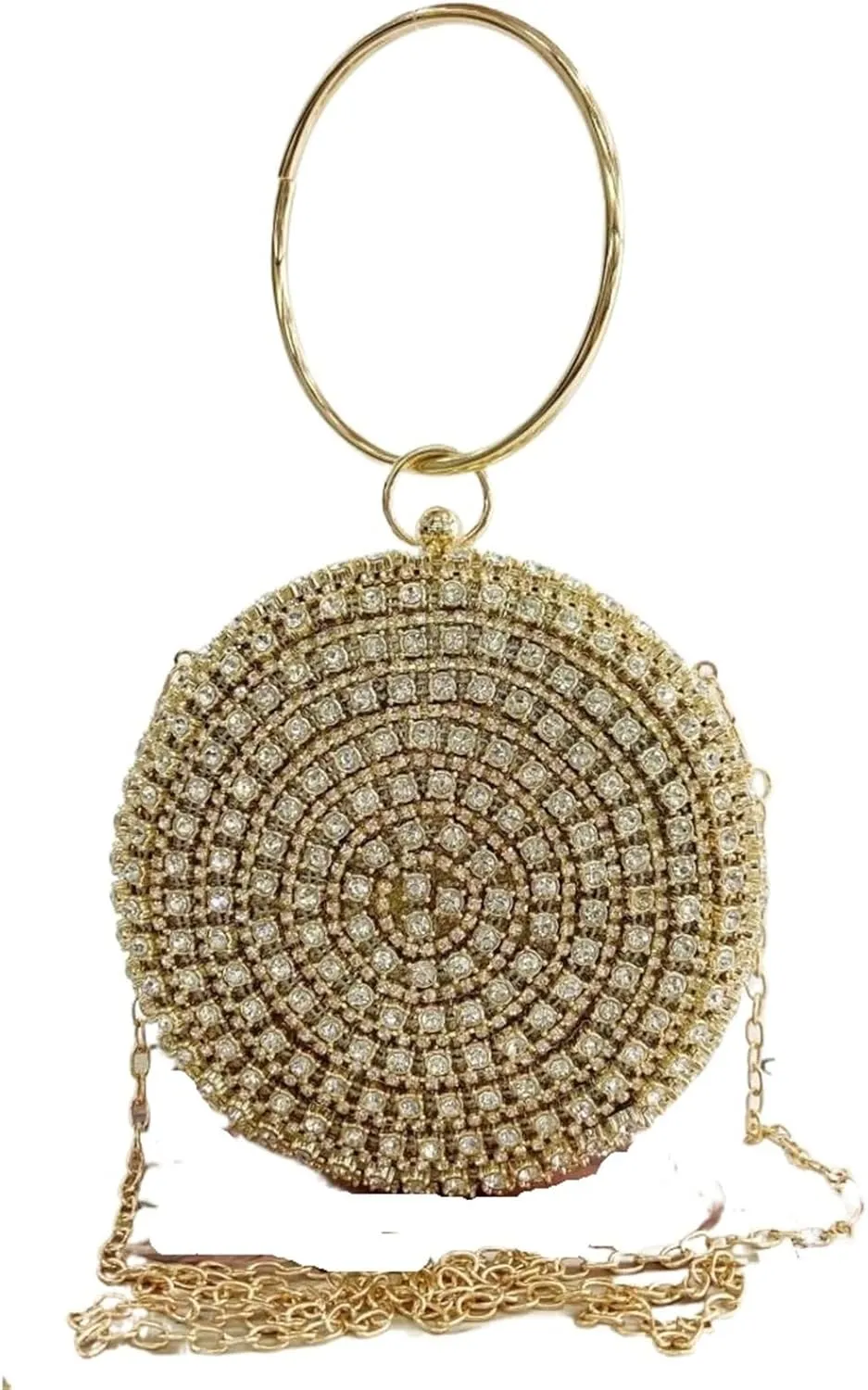 Rhinestone Purse Diamonds Rhinestone Handbag Female Round Top Handle Bags Evening Party Clutches
