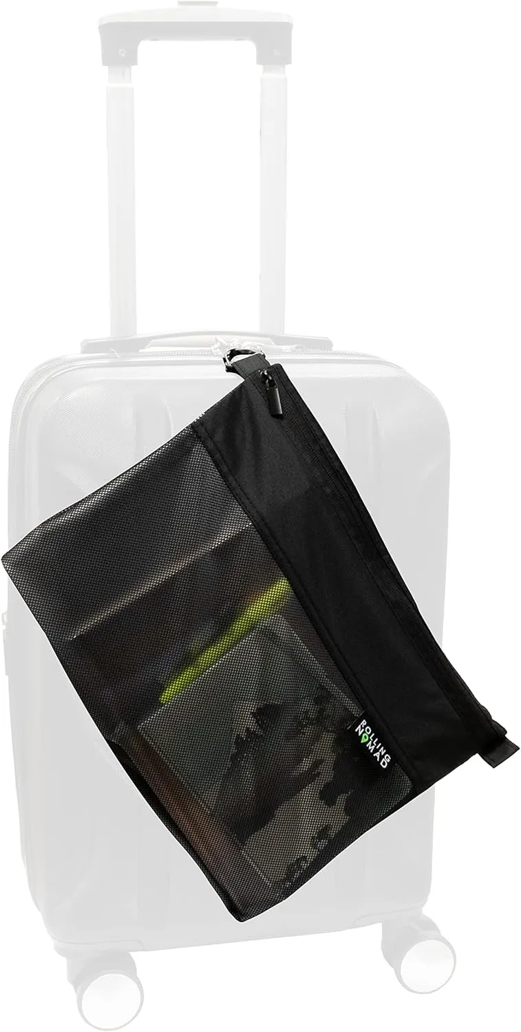Rolling Nomad Zipper Pouch, Water-Resistant Mesh Bags, Travel Essentials, Toiletry, Storage, Cosmetics, Home, Office, Money Purse, Accesory Organizer