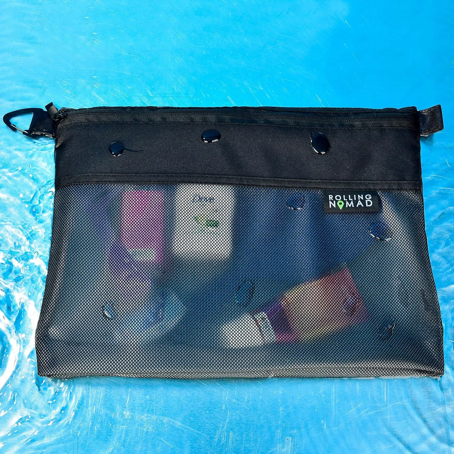 Rolling Nomad Zipper Pouch, Water-Resistant Mesh Bags, Travel Essentials, Toiletry, Storage, Cosmetics, Home, Office, Money Purse, Accesory Organizer