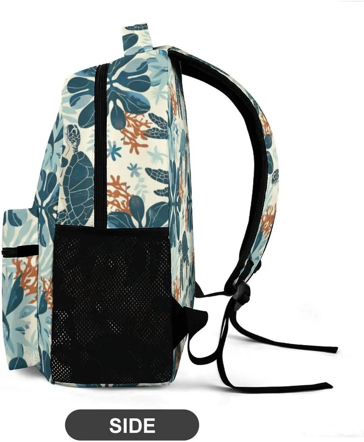 Sea Turtle Backpack for Kids Girls Boys School, 16 Inches Cute Sea Turtles Theme Bookbag, Adjustable, Lightweight, Large Capacity, Cute Daily Casual Backpacks