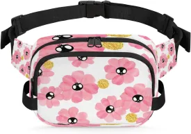 Sugar Skull Art Pattern Fanny Pack for Women Men Waist Packs Hip Bum Bag with Adjustable Belt Waterproof Crossbody Bags for Gym Running Travel