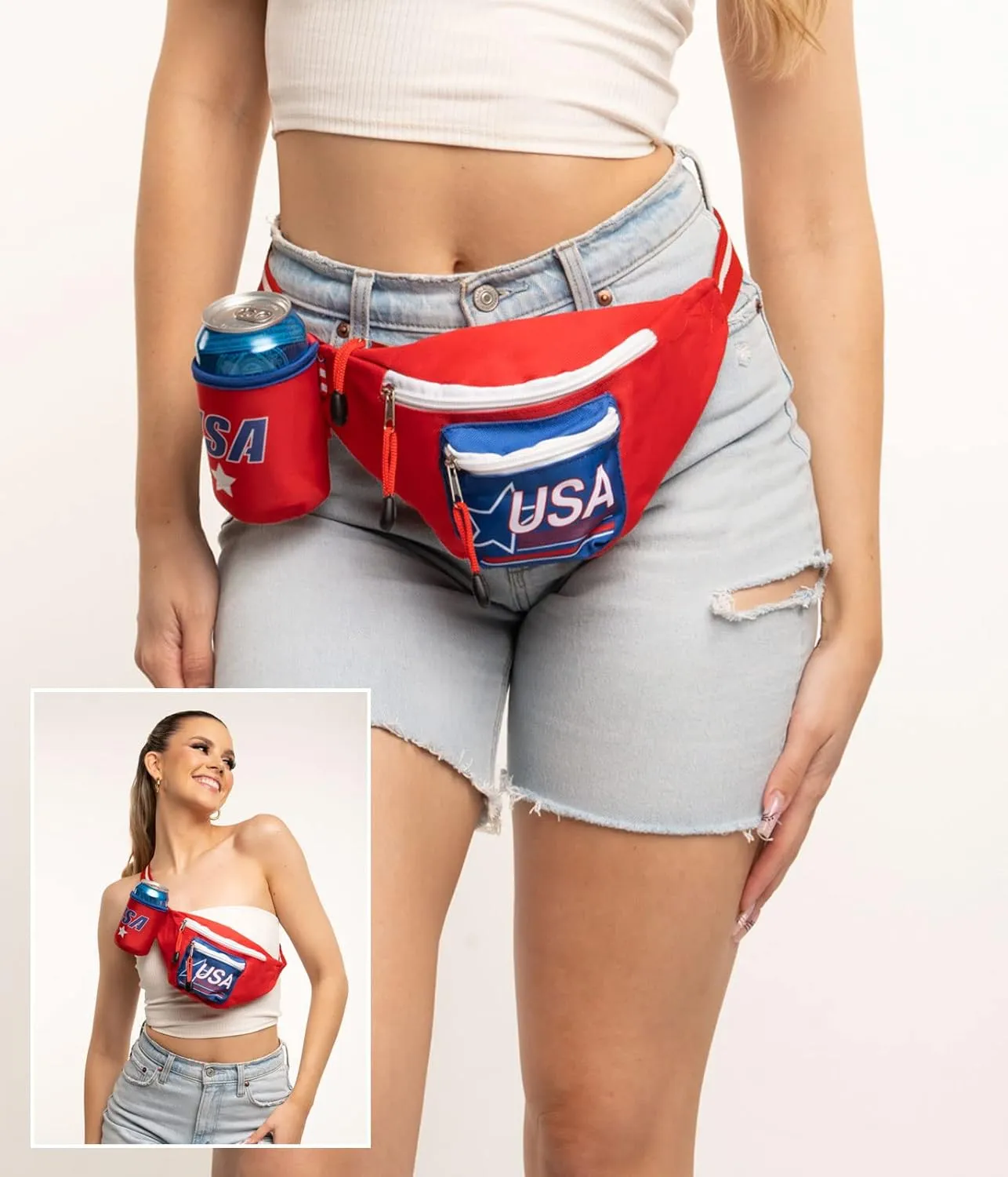 Tipsy Elves Unisex Adult Patriotic Fanny Pack 2024