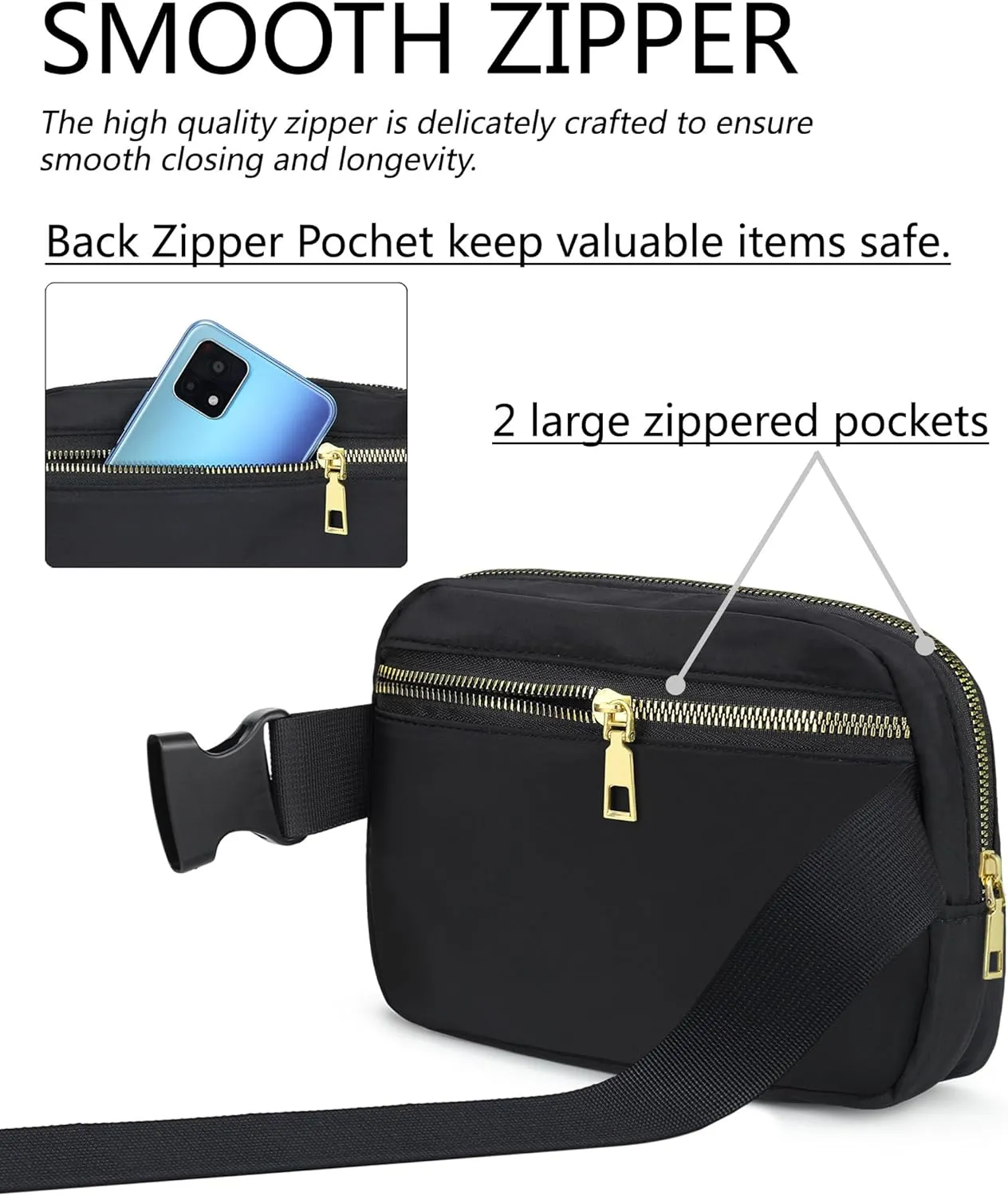 Unisex Fanny Pack for Women Men, 1L Everywhere Mini Belt Bag with Adjustable Strap, Lightweight Nylon Crossbody Bags Small Waist Pouch for Workout Running Traveling Hiking (Beige)