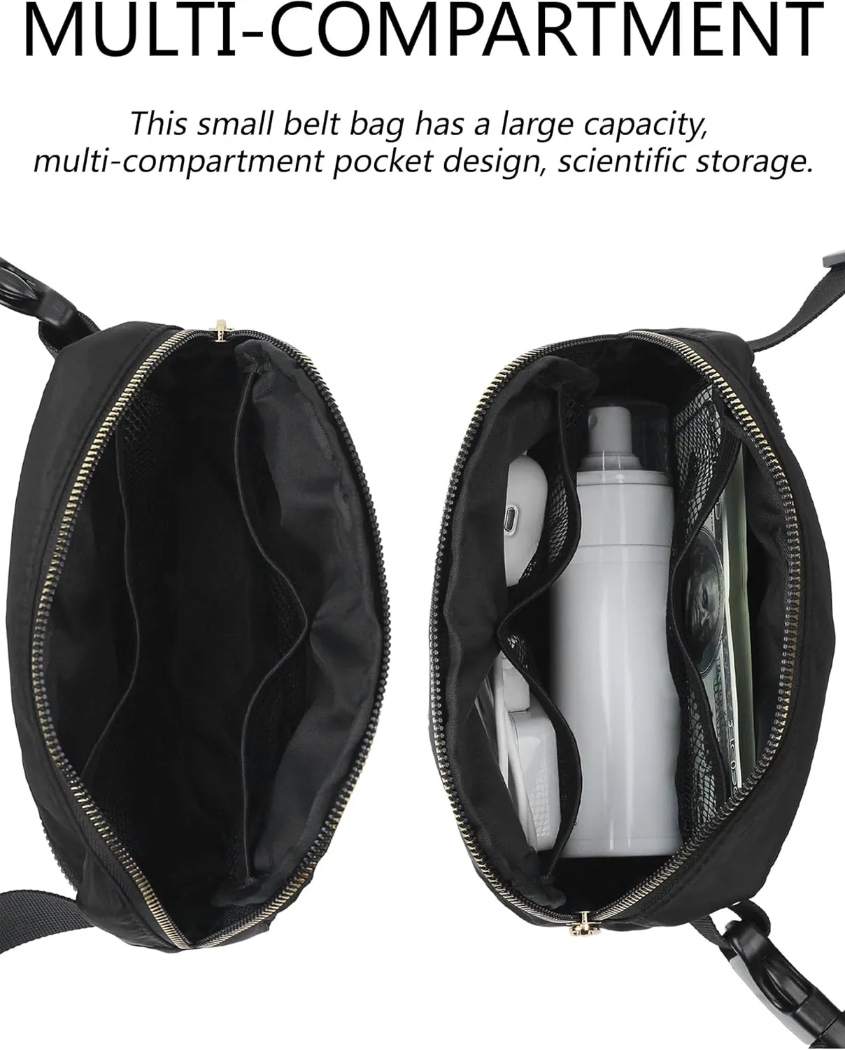 Unisex Fanny Pack for Women Men, 1L Everywhere Mini Belt Bag with Adjustable Strap, Lightweight Nylon Crossbody Bags Small Waist Pouch for Workout Running Traveling Hiking (Beige)