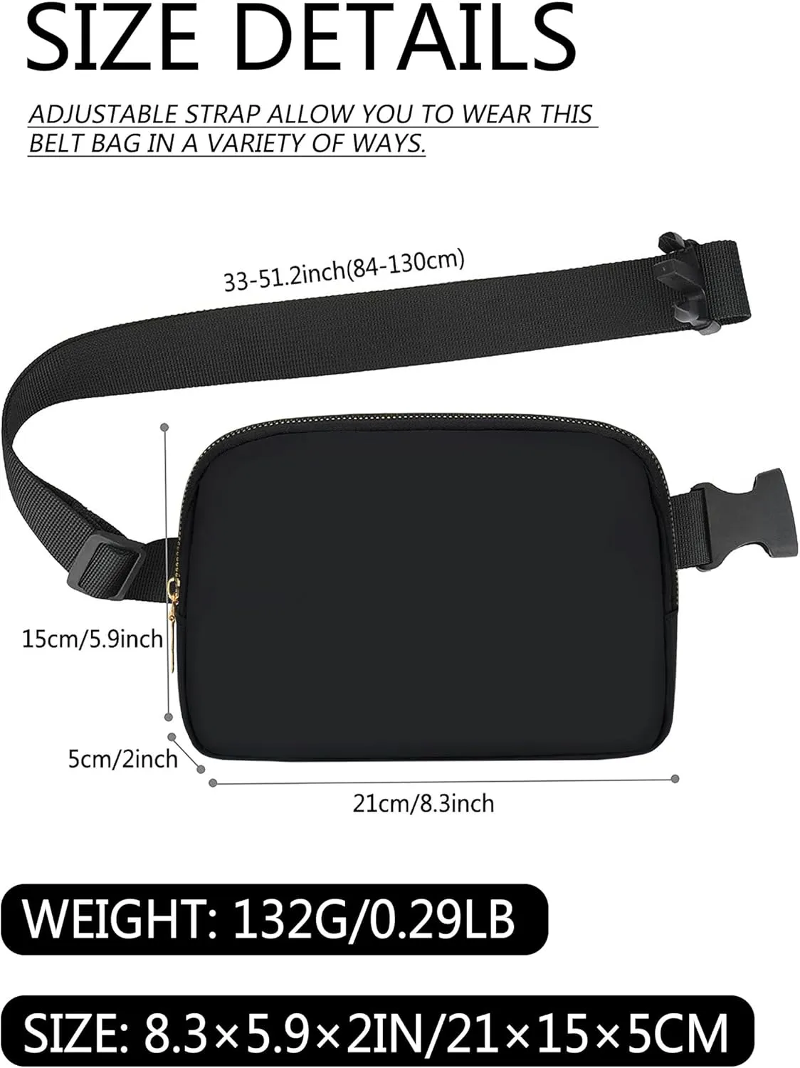 Unisex Fanny Pack for Women Men, 1L Everywhere Mini Belt Bag with Adjustable Strap, Lightweight Nylon Crossbody Bags Small Waist Pouch for Workout Running Traveling Hiking (Beige)