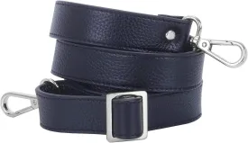 VanEnjoy Full Grain Leather Adjustable Replacement Strap Cross Body Bag Purse,1 inch wide(Black-Silver Buckles)