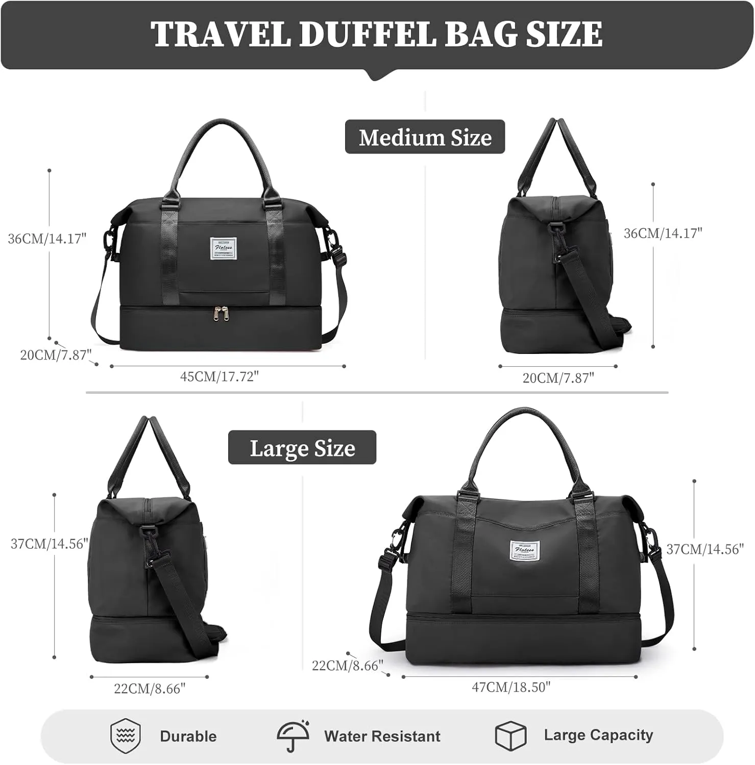 Weekender Bags for Women,Personal Item Travel Bag with Shoes Compartment,Overnight Travel Duffel Bag with Toiletry Bag,Medium