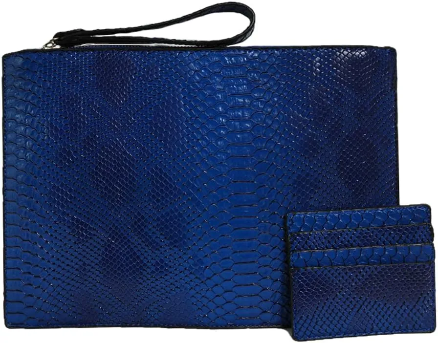Women Clutches Fashion Snakeskin PU Leather Party Envelope Purse Bag with Hand Strap
