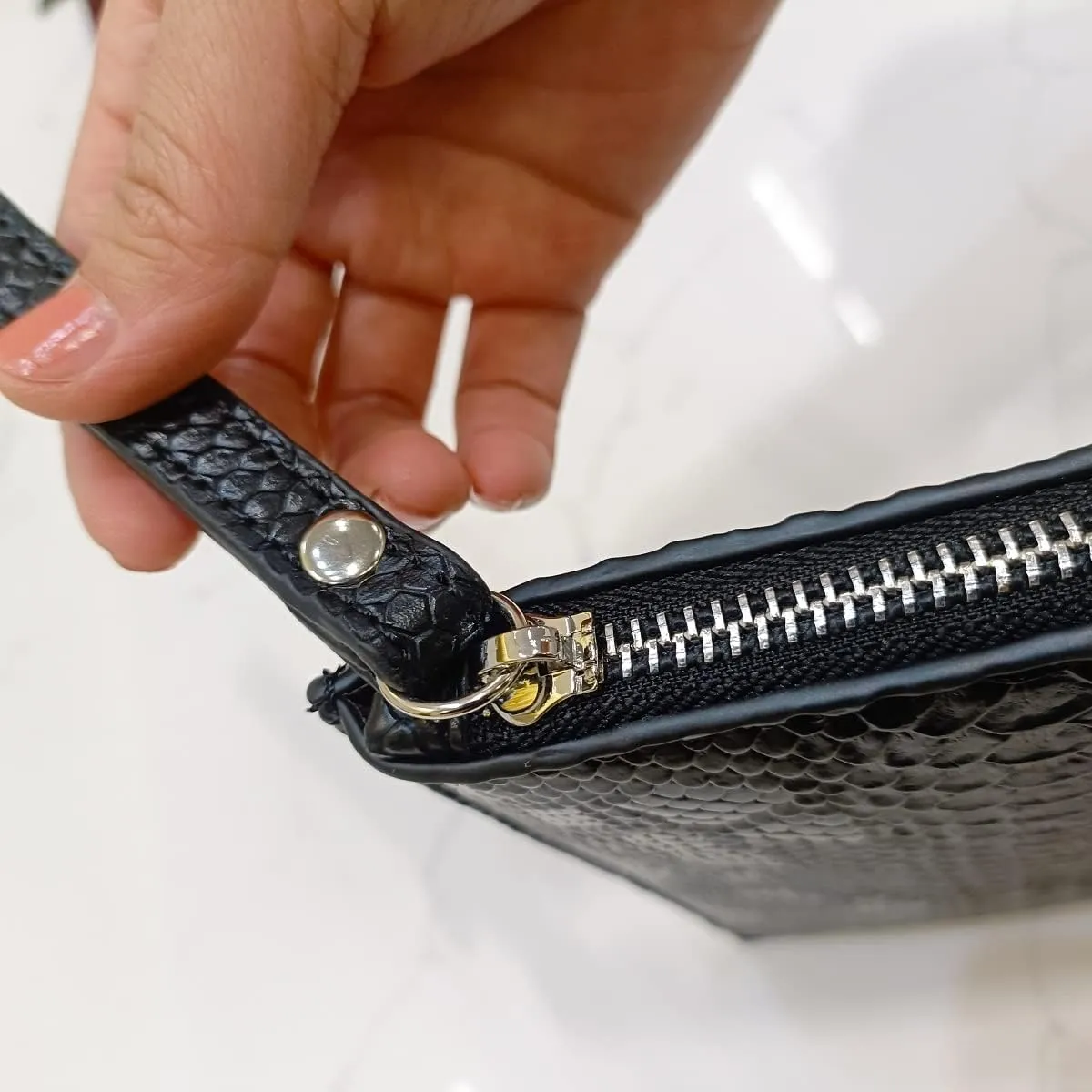 Women Clutches Fashion Snakeskin PU Leather Party Envelope Purse Bag with Hand Strap