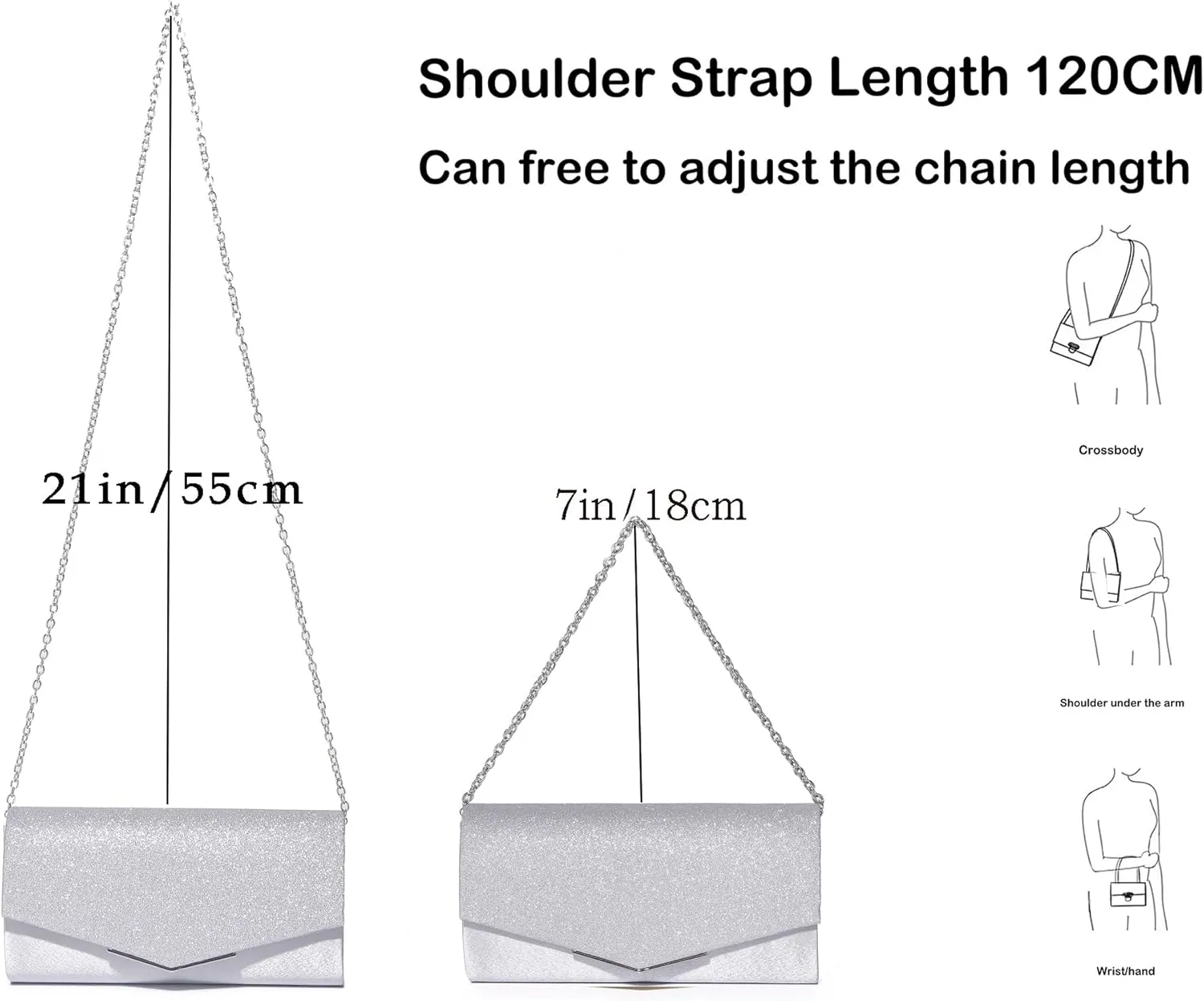 Women's Evening Bag Party Clutches Wedding Purses Cocktail Prom Handbags Satin and flash stitching Glittering