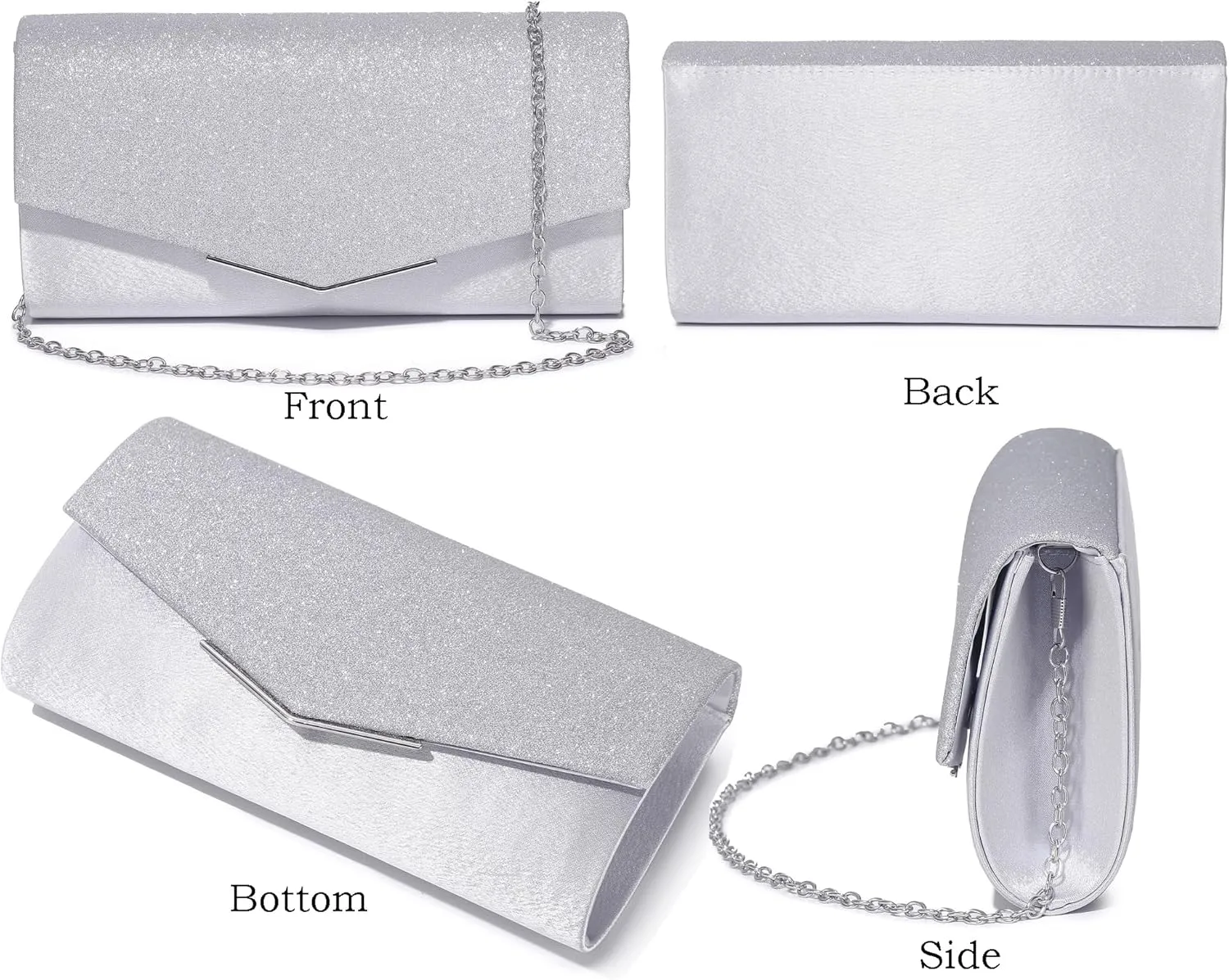 Women's Evening Bag Party Clutches Wedding Purses Cocktail Prom Handbags Satin and flash stitching Glittering