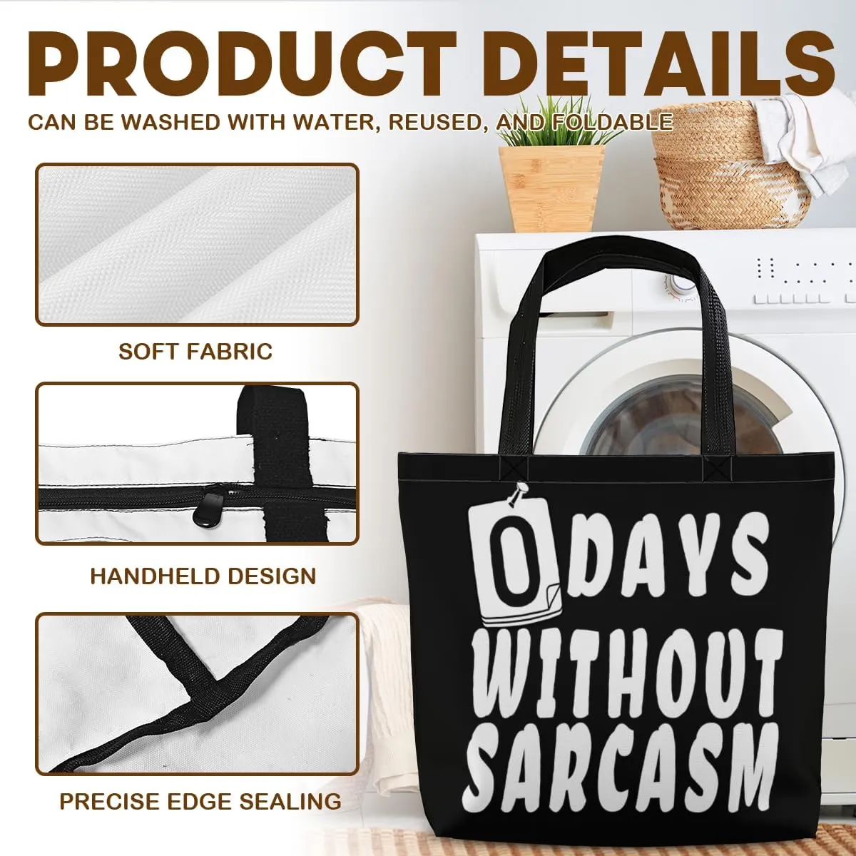 Women's Men Large Kitchen Reusable Grocery Bags Shoulder Bags With Zipper Beach Shopping Bag for Outdoors