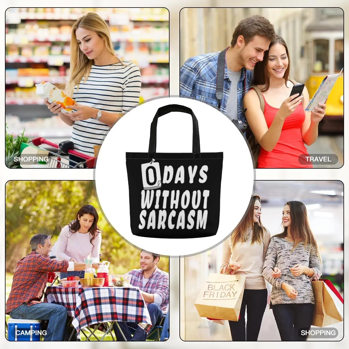 Women's Men Large Kitchen Reusable Grocery Bags Shoulder Bags With Zipper Beach Shopping Bag for Outdoors