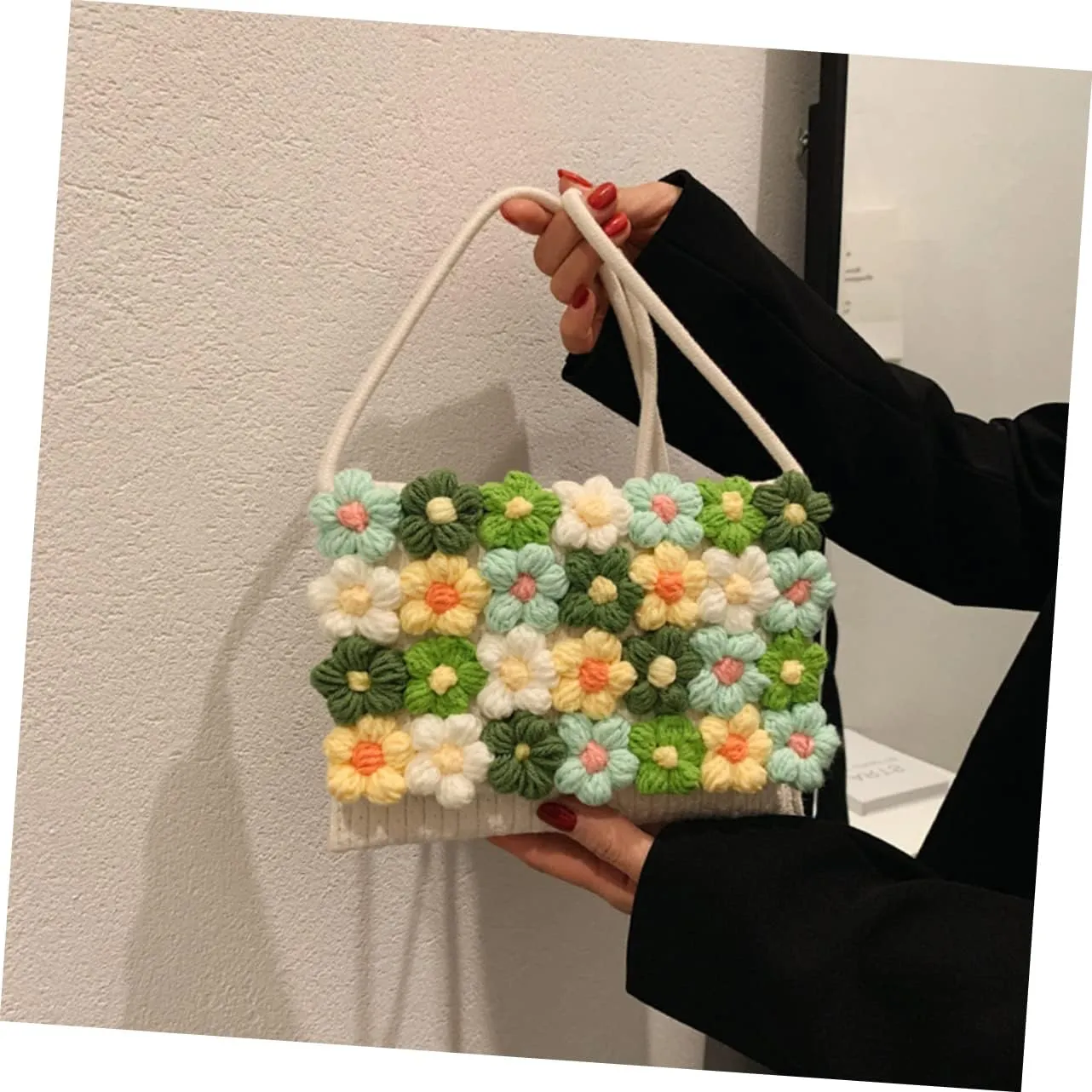 Woolen Bag Crossbody Shoulder Tote Bag for Women Womens Wallet Rattan Handbag Women Tote Woven